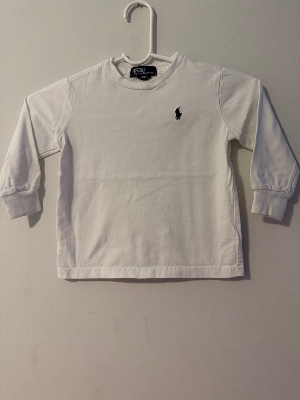 Polo by Ralph Lauren White Long-Sleeve Tee with Navy Pony